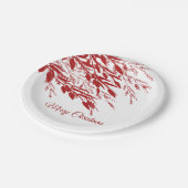 Assiettes En Carton Red Berry Branches Noël (Angle)