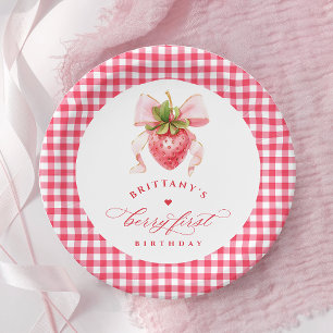 Assiettes En Carton Red Berry Premier anniversaire
