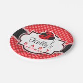 Assiettes En Carton Red & Black Ladybug; Baby shower mignon (Angle)