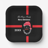Assiettes En Carton Red Black Noël (Recto)