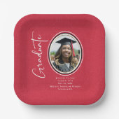 Assiettes En Carton Red Black Nurse Graduate Script Photo minime (Recto)