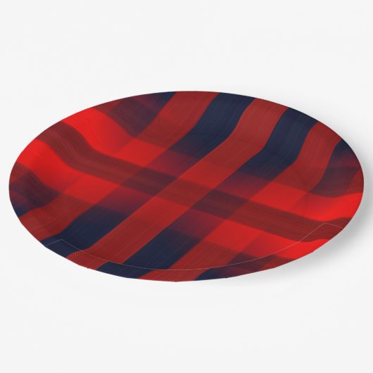 Assiettes En Carton Red Bokeh Buffalo Plaid (Angle)