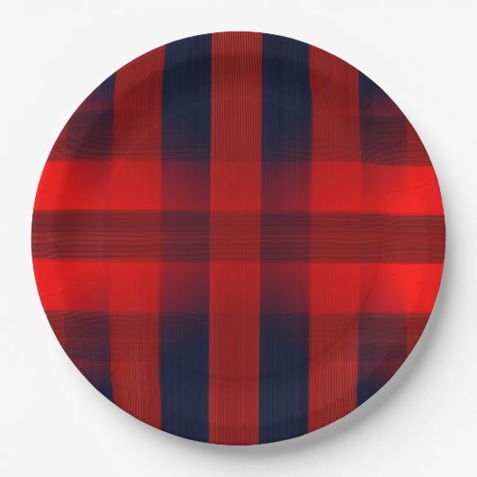 Assiettes En Carton Red Bokeh Buffalo Plaid (Devant)