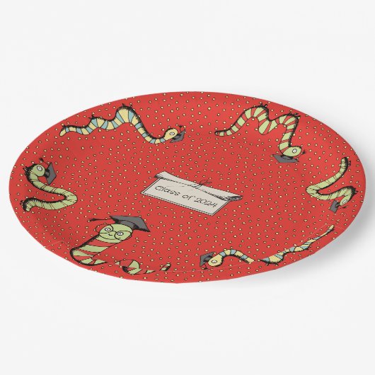 Assiettes En Carton Red Bookworm Pride d'enseignement préscolaire (Angle)