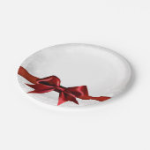 Assiettes En Carton Red Bow & Gold White Sparkel Holiday Party (Angle)
