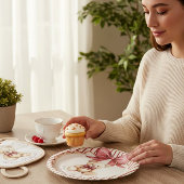 Assiettes En Carton Red Bow Teddy Bear Baby Shower Plates