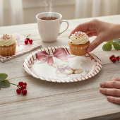 Assiettes En Carton Red Bow Teddy Bear Baby Shower Plates
