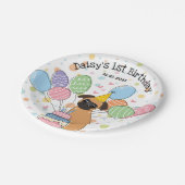 Assiettes En Carton Red Brussels Griffon Chien fête d'anniversaire (Angle)