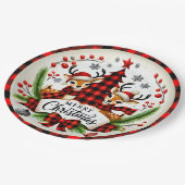 Assiettes En Carton Red Buffalo Plaid Christmas (Angle)