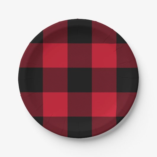 Assiettes En Carton Red Buffalo Plaid, Red Flannel (Devant)
