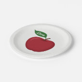 Assiettes En Carton Red Burgundy Apple Rustic Mariage campagnard Party (Angle)