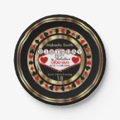 Assiettes En Carton Red Casino Poker Chip fête d'anniversaire (Devant)