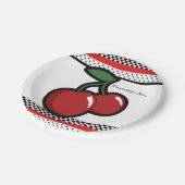 Assiettes En Carton Red Cherries Retro Glam Black & Red Party (Angle)