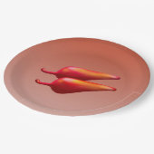 Assiettes En Carton Red Chili Peppers grandes plaques de papier (Angle)