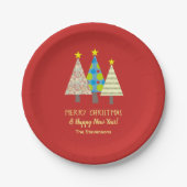 Assiettes En Carton Red Christmas Tree Personalized  (Devant)