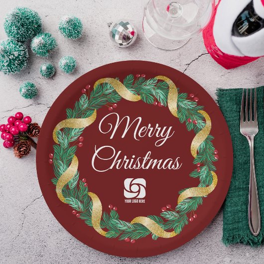 Assiettes En Carton Red Christmas Werath Custom Company Marketing