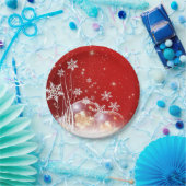 Assiettes En Carton Red christmas white snow (Fête)