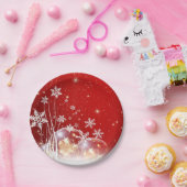 Assiettes En Carton Red christmas white snow (Fête)