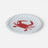 Assiettes En Carton Red Crab Painting Nautical Stripe Paper Plates (Angle)