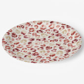 Assiettes En Carton Red Cream Leopard Animal Print (Angle)