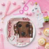 Assiettes En Carton Red Dachshund (Fête)