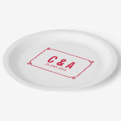 Assiettes En Carton Red Deco Chic Mariage (Angle)