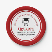 Assiettes En Carton Red Dental School Custom Graduation Party (Devant)