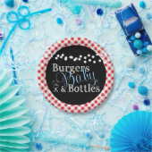 Assiettes En Carton Red En vichy Pique-nique Babyq Baby shower pour ga (Fête)