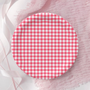 Assiettes En Carton Red En vichy premier anniversaire