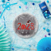 Assiettes En Carton Red Festive Merry Christmas New Year 2026 (Fête)