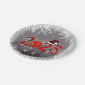 Assiettes En Carton Red Festive Merry Christmas New Year 2026 (Angle)