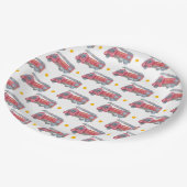 Assiettes En Carton Red Fire truck Party (Angle)