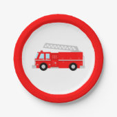 Assiettes En Carton Red Fire Truck Party (Devant)
