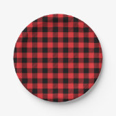 Assiettes En Carton Red Flannel Buffalo Check Motif (Devant)