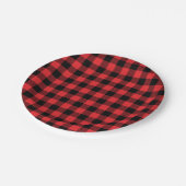 Assiettes En Carton Red Flannel Buffalo Check Motif (Angle)