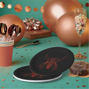 Assiettes En Carton Red Ghost Dance Buffalo ligne plaque de papier noi