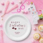 Assiettes En Carton Red Glitter Happy Valentine's Day Hearts (Fête)