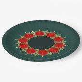 Assiettes En Carton Red & Gold Diyas Mandala Diwali en Turquoise (Angle)