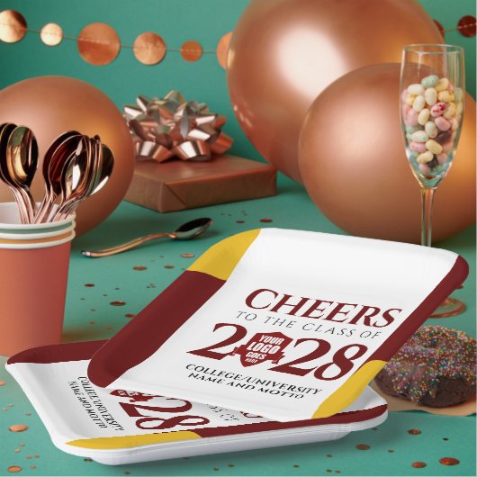 Assiettes En Carton Red Gold School College University (Multi)