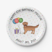 Assiettes En Carton Red Golden Retriever mignon chien de dessin - Anni (Devant)