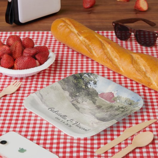 Assiettes En Carton Red Grange sur Hillside Country Farm Mariage (Pique-nique)