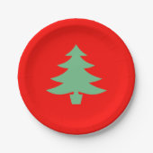 Assiettes En Carton Red Green Noël Arbre de Noël 4Helen (Devant)