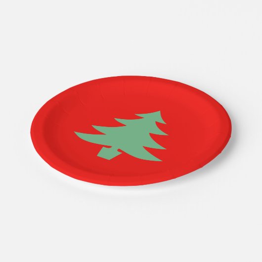 Assiettes En Carton Red Green Noël Arbre de Noël 4Helen (Angle)