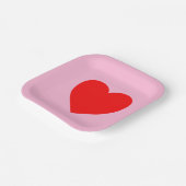 Assiettes En Carton Red Heart Beat Pastel Rose (Angulaire)