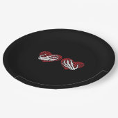 Assiettes En Carton Red Heart Skeleton Mains Classique (Angle)