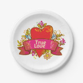 Assiettes En Carton Red Heart True Love (Devant)