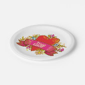 Assiettes En Carton Red Heart True Love (Angle)