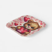 Assiettes En Carton Red Heart Valentine Teddy Bear fête d'anniversaire (Angulaire)