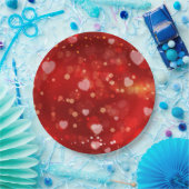 Assiettes En Carton Red Hearts et Bokeh (Fête)