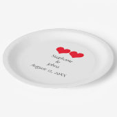 Assiettes En Carton Red Hearts mignon Couple Mariage Valentines Day 20 (Angle)